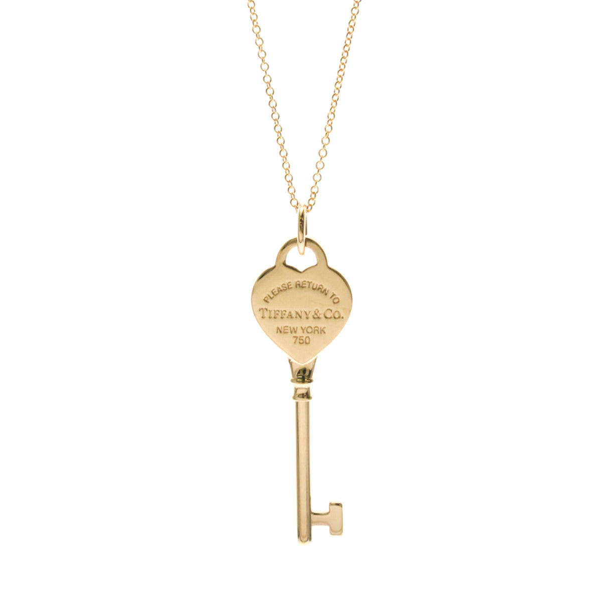 Pre-owned Return to Tiffany heart key necklace in 18K pink gold