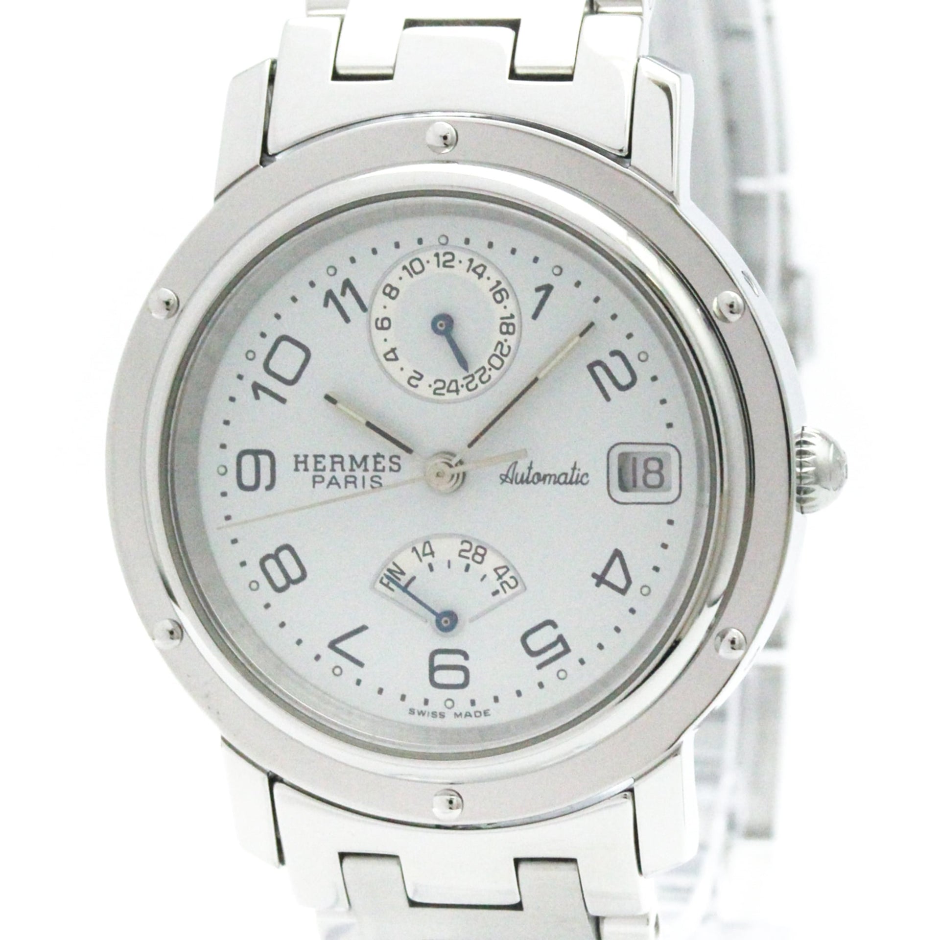 HERMES Clipper Power Reserve Steel Automatic Watch CL5.710 Polished 1