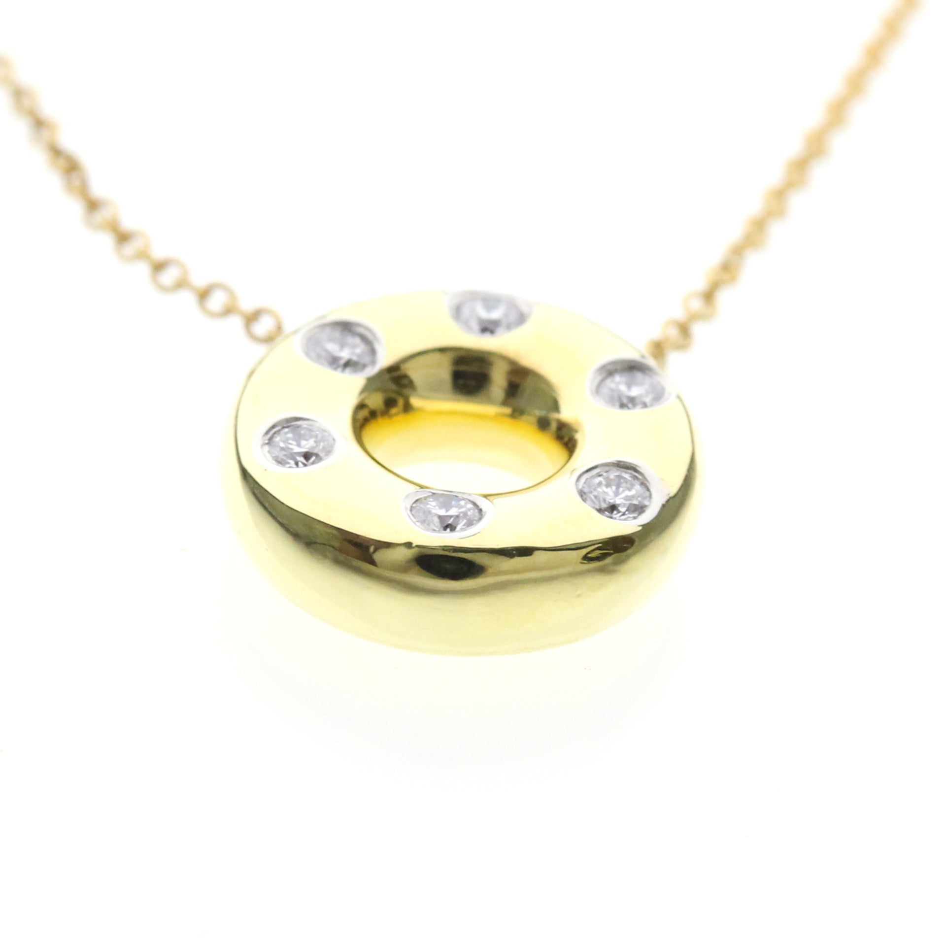 Tiffany Dots Circle Diamond Necklace Yellow Gold (18K) 4