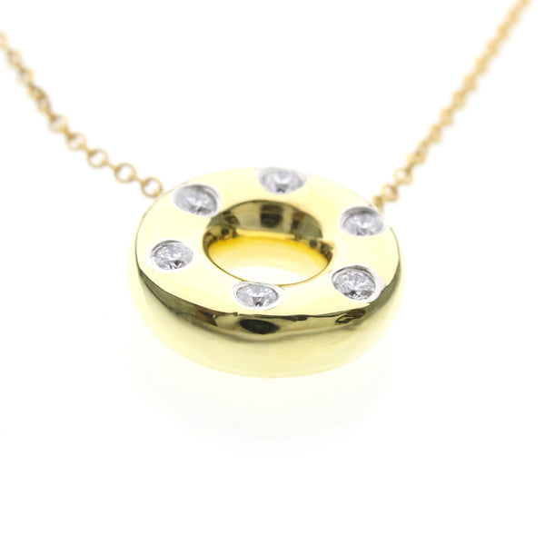 Tiffany Dots Circle Diamond Necklace Yellow Gold (18K) 4