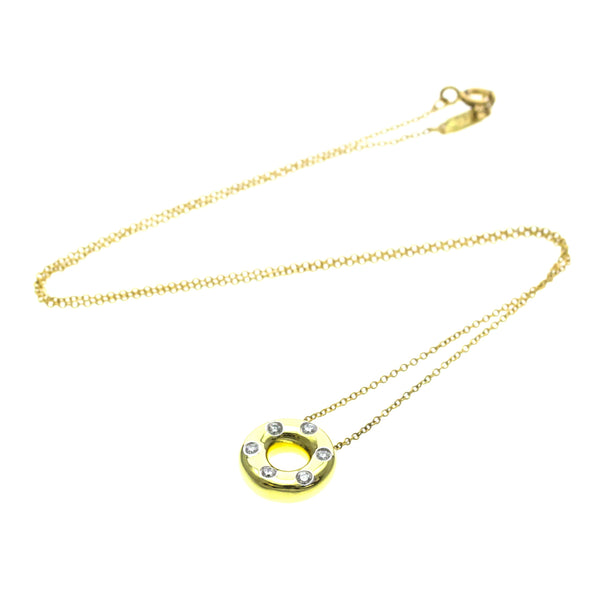Tiffany Dots Circle Diamond Necklace Yellow Gold (18K) 12