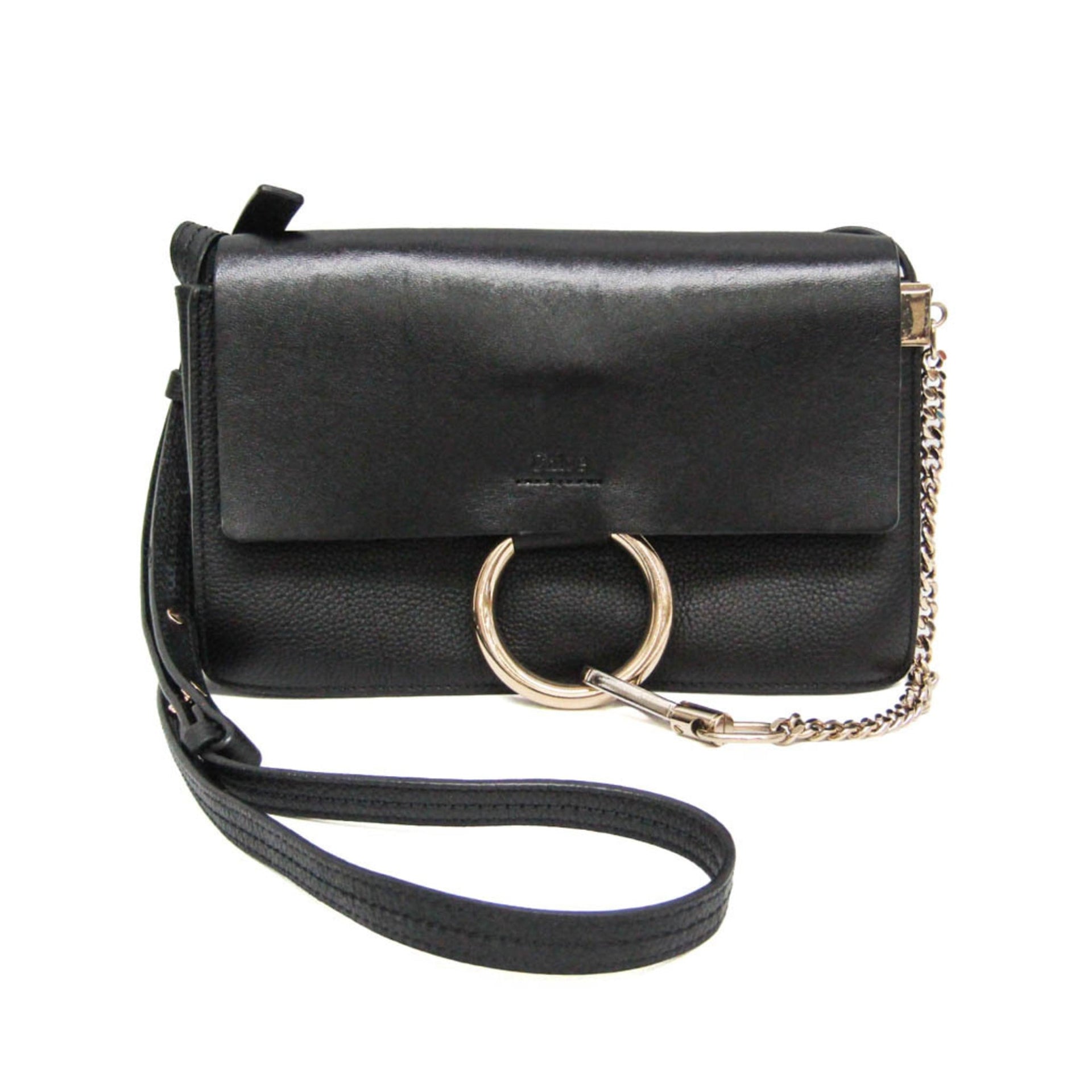 Chloé Faye Women's Leather Shoulder Bag Black 1