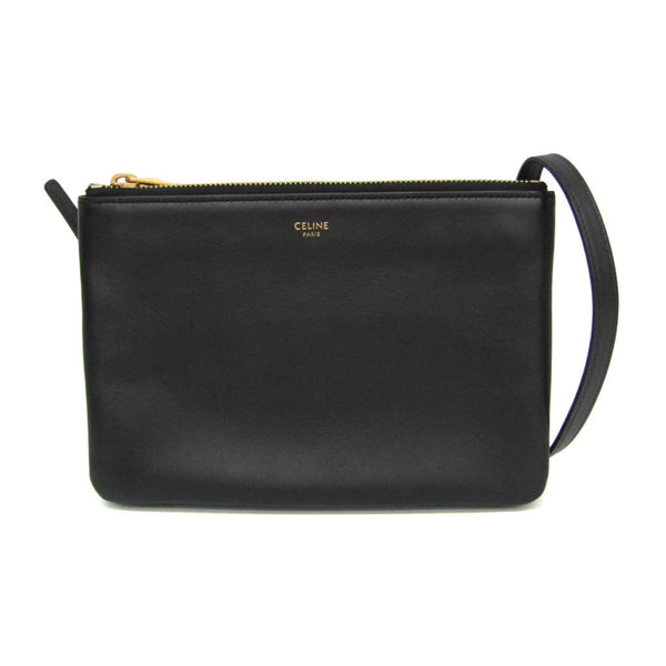 Celine Trio Small Women's Leather Shoulder Bag Black 1