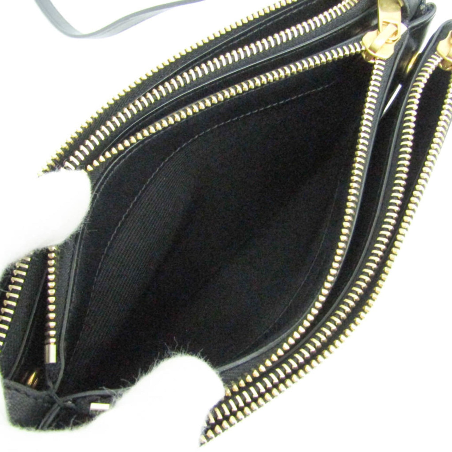 Celine Trio Small Women's Leather Shoulder Bag Black 4