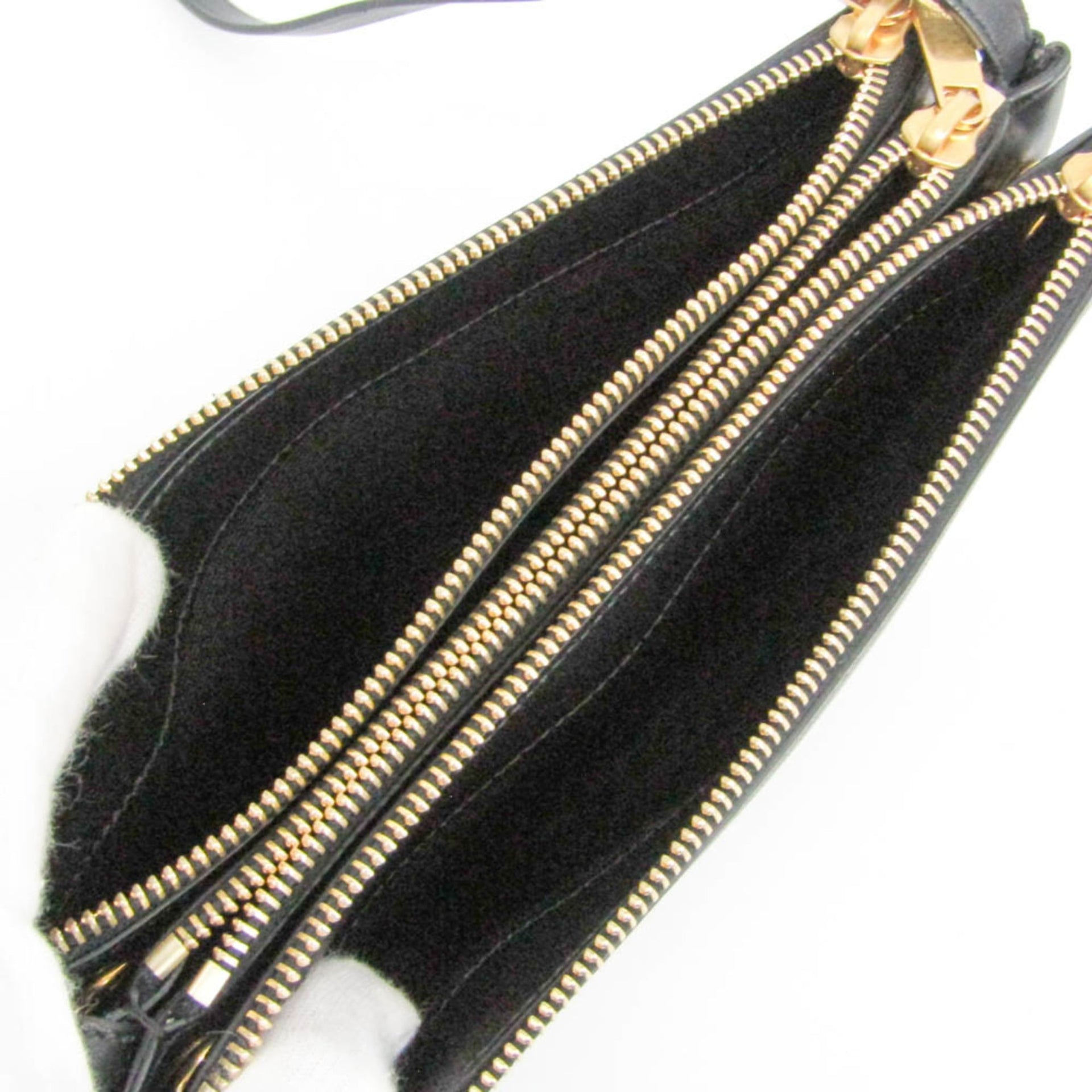 Celine Trio Small Women's Leather Shoulder Bag Black 5