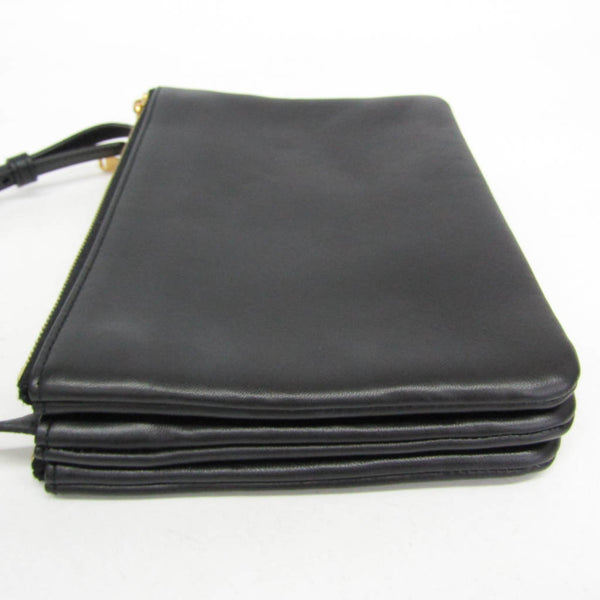 Celine Trio Small Women's Leather Shoulder Bag Black 6