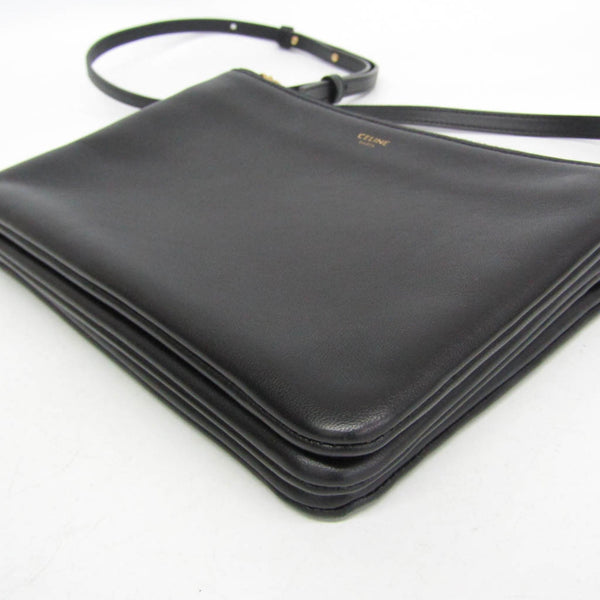 Celine Trio Small Women's Leather Shoulder Bag Black 7
