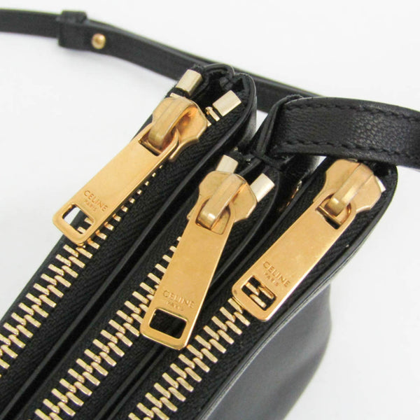 Celine Trio Small Women's Leather Shoulder Bag Black 9