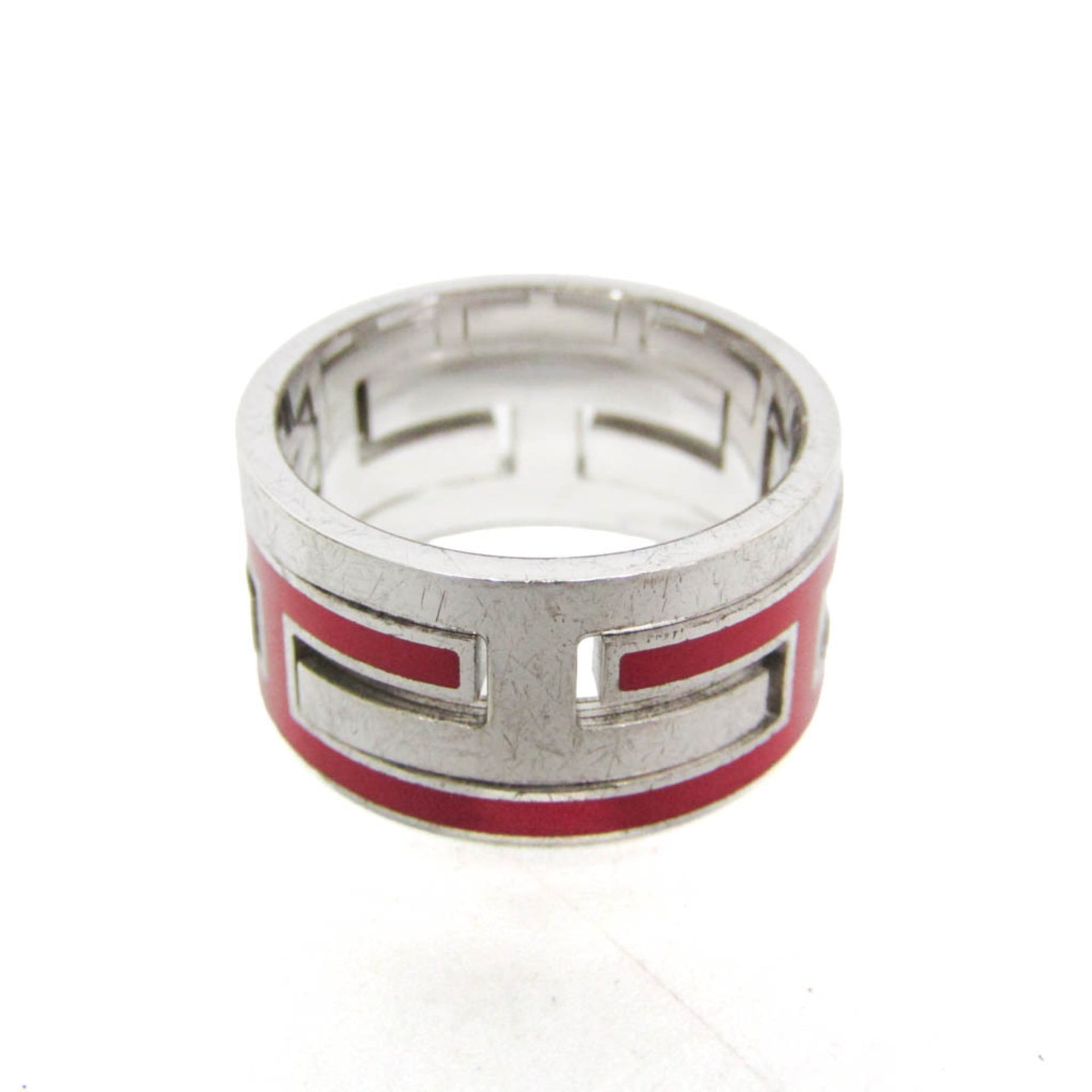 Hermes Move H Silver Fashion Band Ring Silver 2