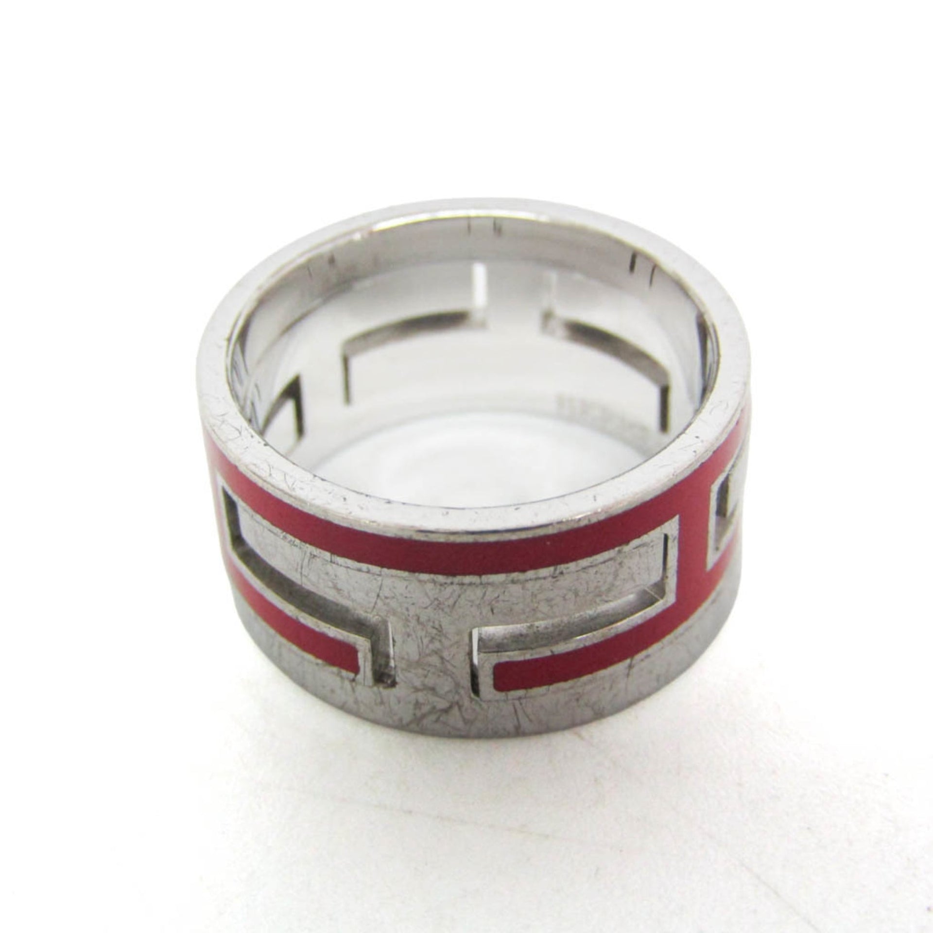 Hermes Move H Silver Fashion Band Ring Silver 3