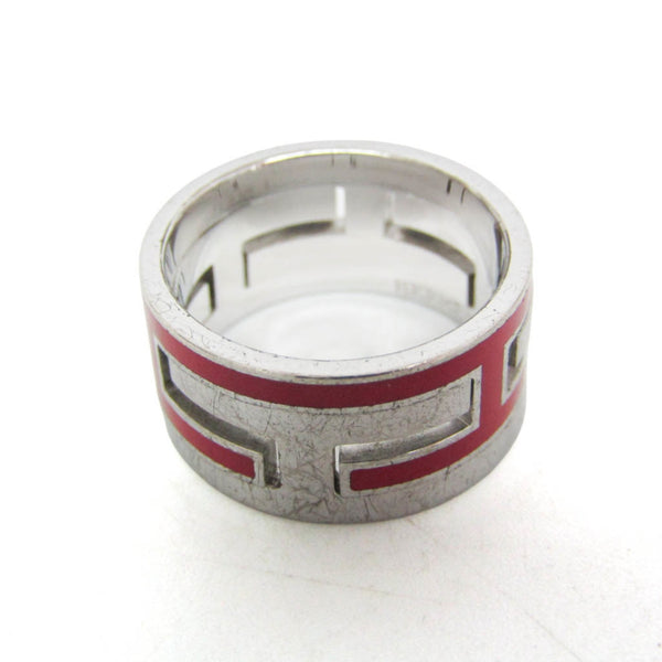 Hermes Move H Silver Fashion Band Ring Silver 3