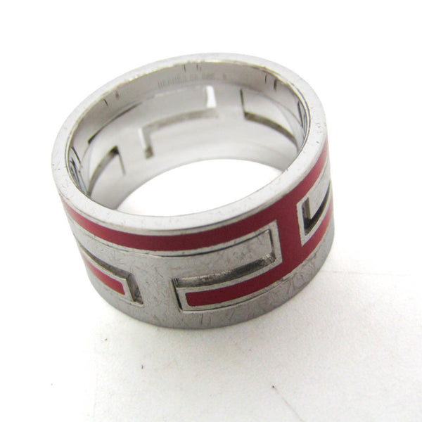 Hermes Move H Silver Fashion Band Ring Silver 4