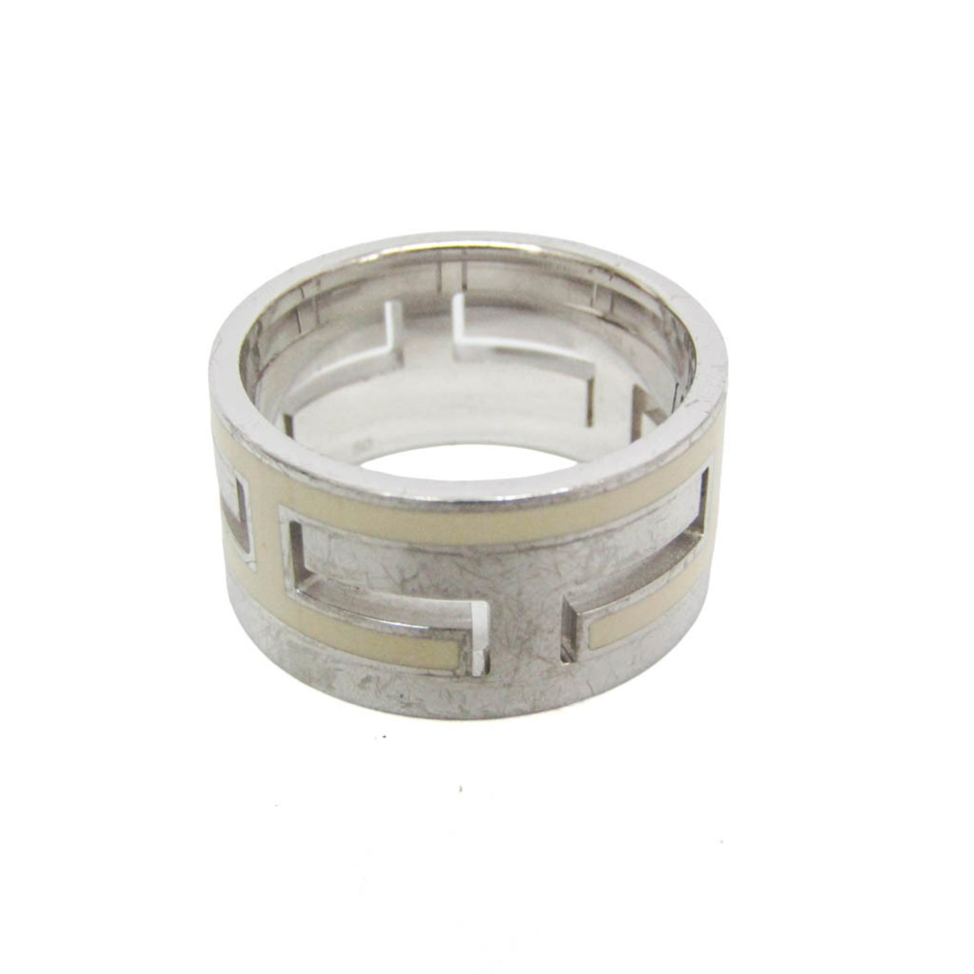 Hermes Move H Silver Fashion Band Ring Silver 3
