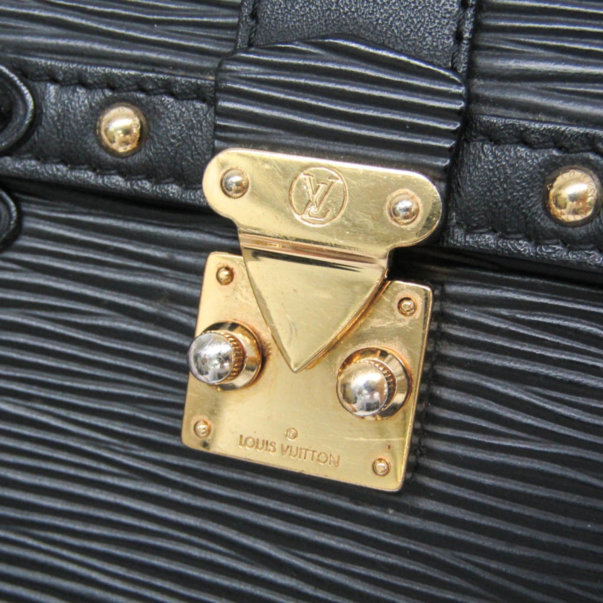 Louis Vuitton Epi Trunk Vertical M67871 Women's Shoulder Bag Black 10