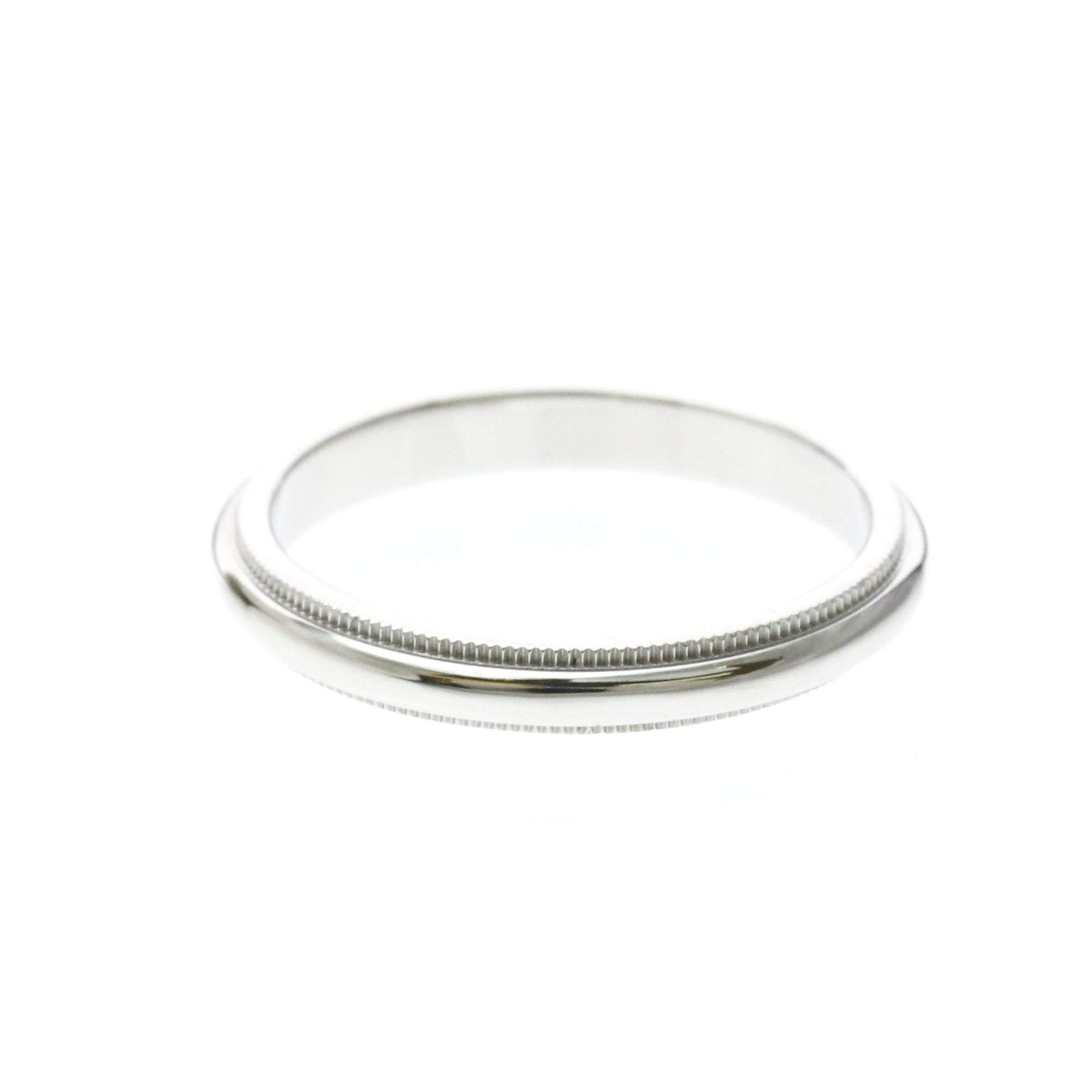 Tiffany Milgrain-Bandring, Platin, modischer Bandring ohne Stein, Silber 3