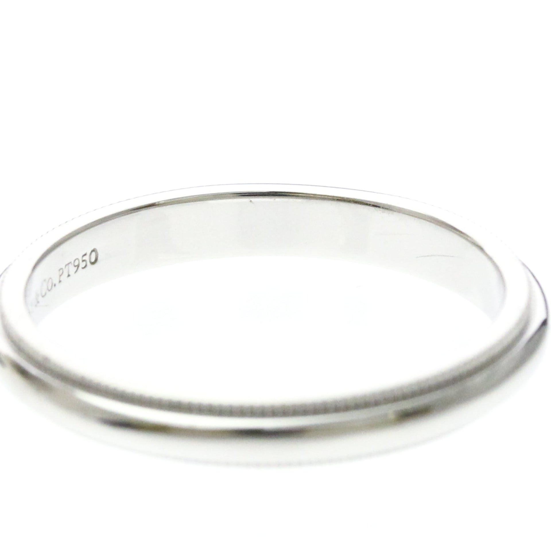 Tiffany Milgrain-Bandring, Platin, modischer Bandring ohne Stein, Silber 8