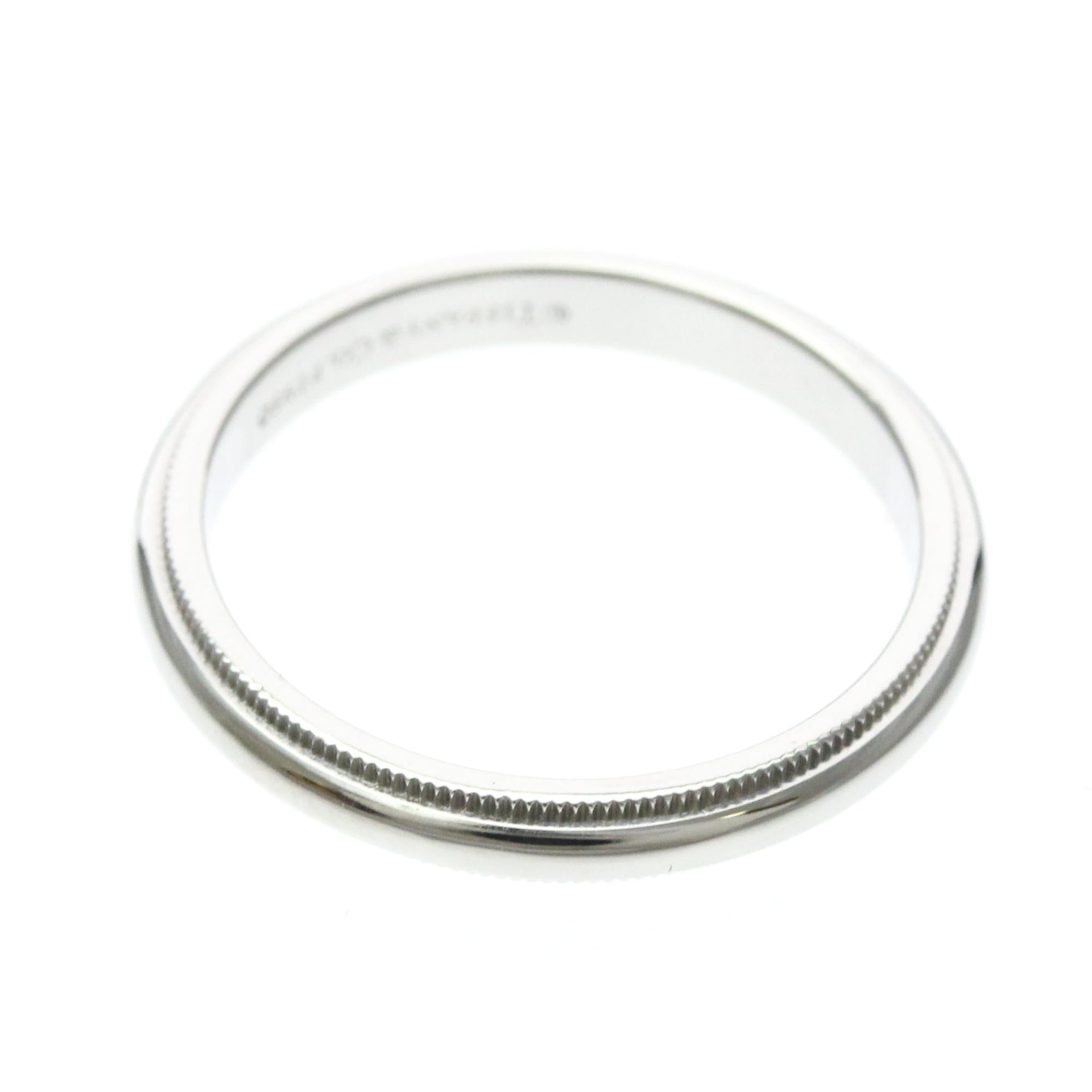 Tiffany Milgrain-Bandring, Platin, modischer Bandring ohne Stein, Silber 9